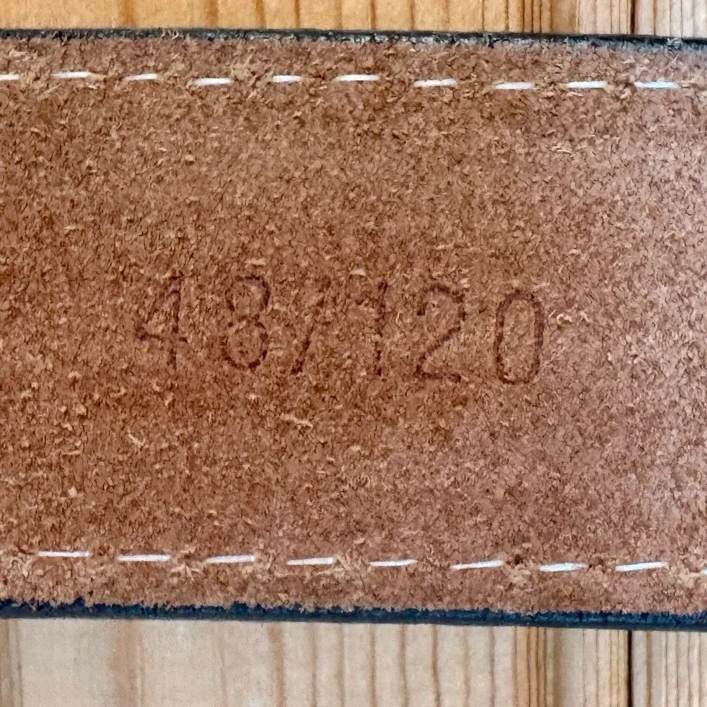 Belt Genuine Leather Dark Brown with Gold Buckle 48